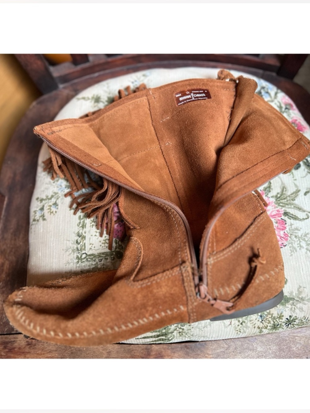 Minnetonka Brown Suede Fringe Boots - Picture 8 of 8